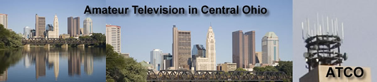 Amateur Television in Central Ohio — Columbus skyline and the ATCO antenna tower